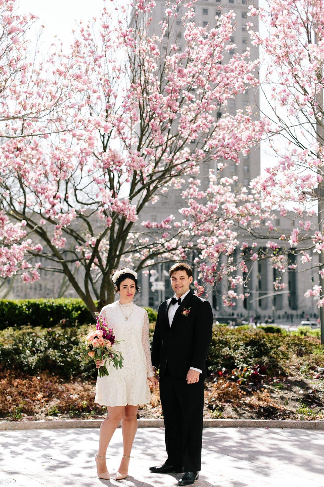 garden outside of a NYC City Hall wedding