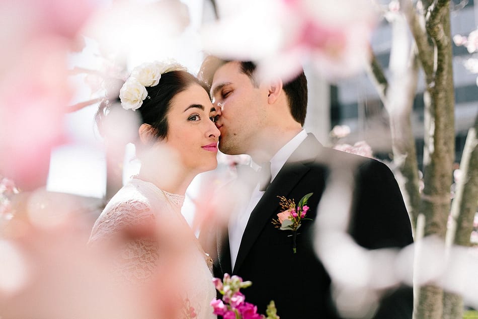 garden outside of a NYC City Hall wedding